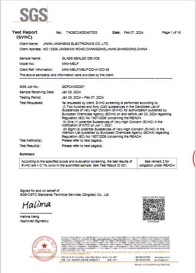 玻封有铅reach240项英文